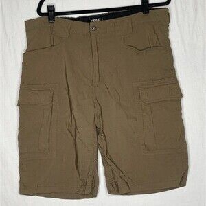 Rugged Wear Mens Cargo Shorts Size 38 Brown 7 Pocket Cotton EUC